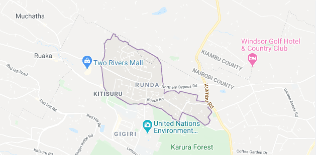 Map of Runda Area - Kiambu